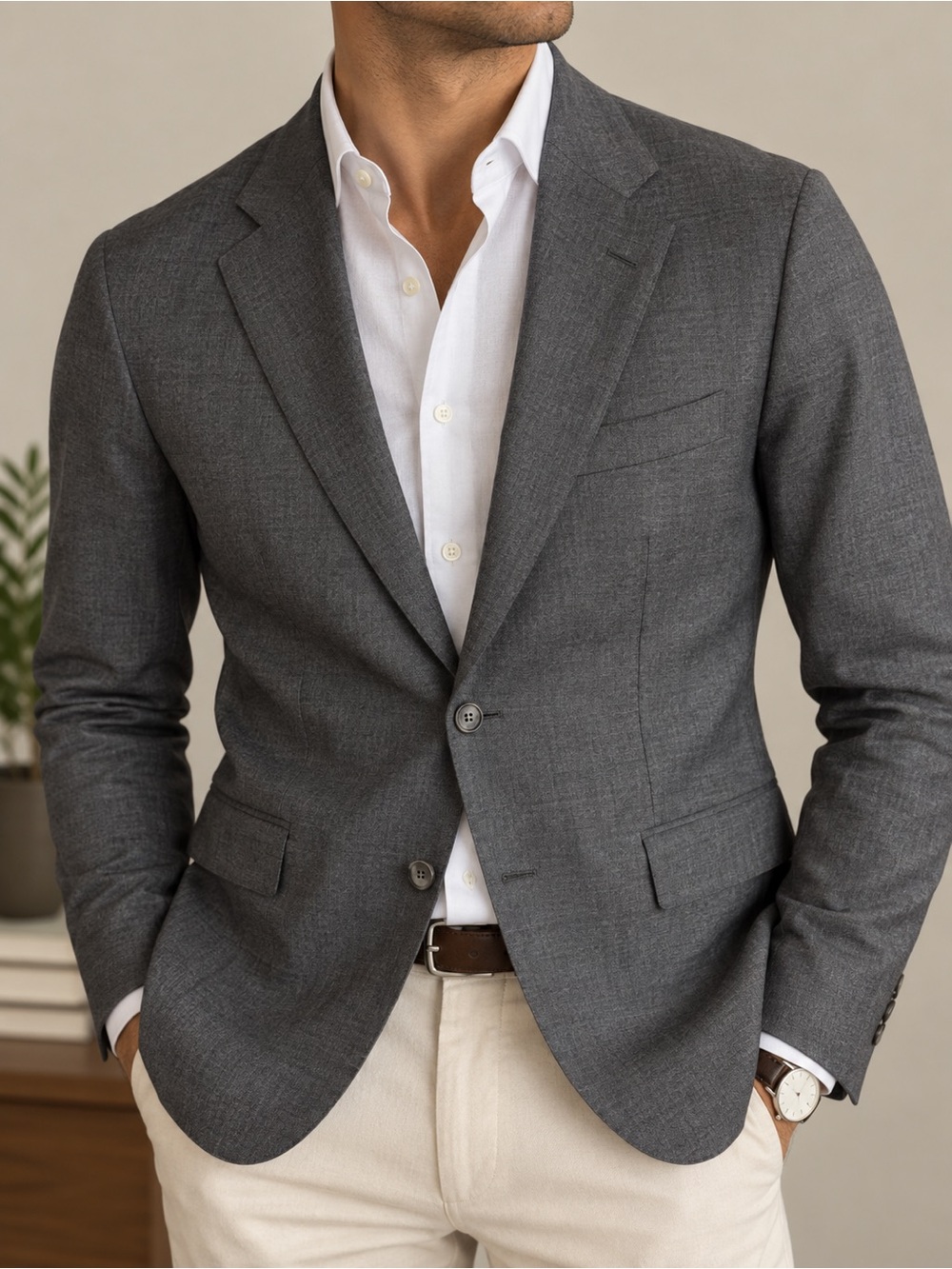 Suitsupply Lazio Blazer Sport Coat Size 42L Gray Vitale Barberis Canonico Wool